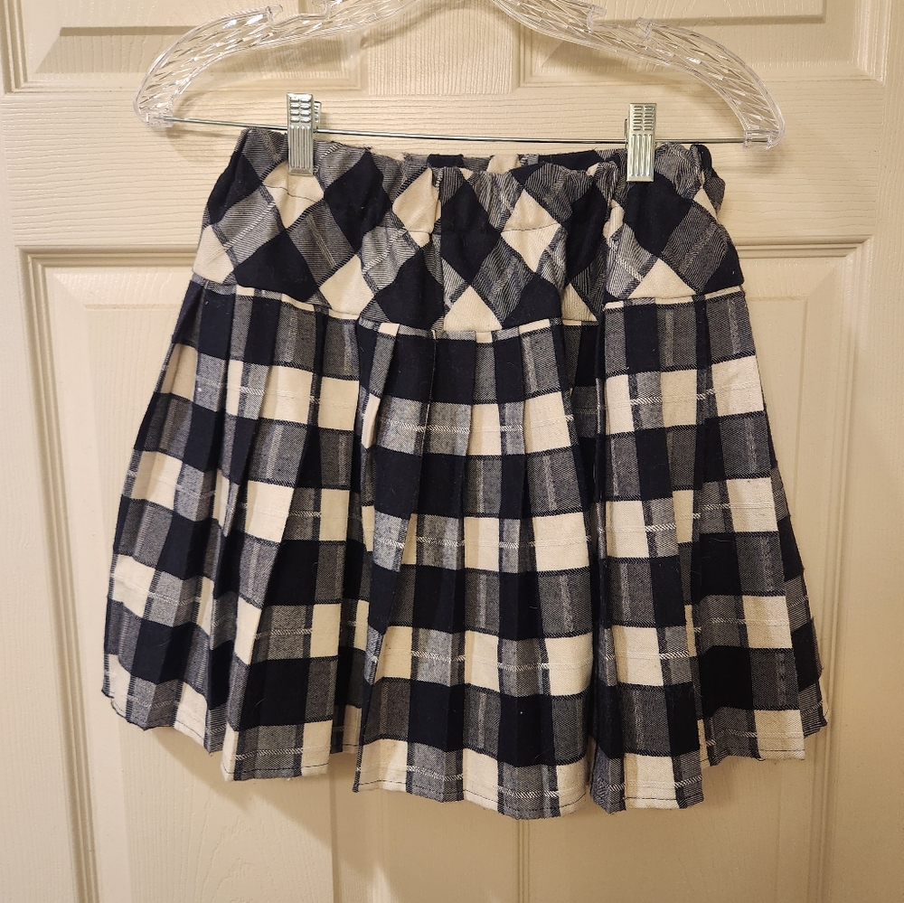 Navy Plaid Mini Skirt